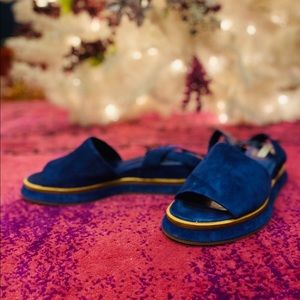 Flat lace up suede sandals